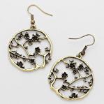 gold tone lucky garden dangle earrings.JPG